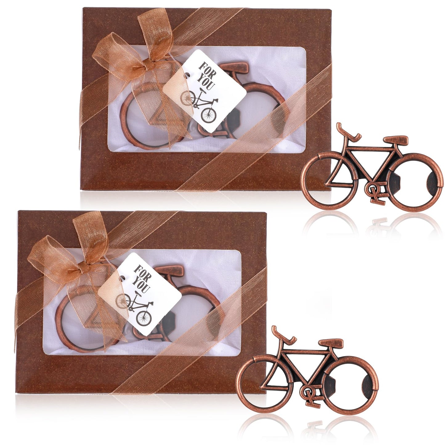 AOZUO 2 Pack Bike Bottle Opener, Cute Cycling Gifts Bicycle Bottle Opener Bicycle Decor for Bicycle Enthusiasts Bikers Cyclist Rider Him Husband Boyfriend Father Brother