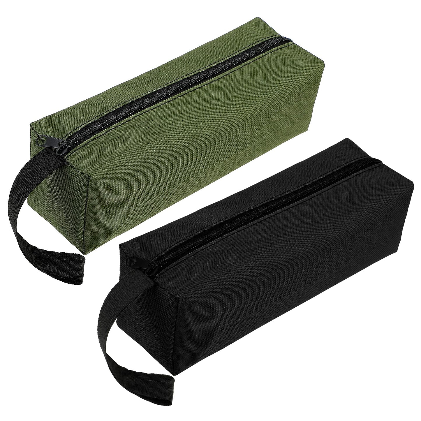 Giantree 2 Pack Zipper Canvas Tool Bag, 10" x 3.1" Portable Tool Pouch Zipper Bag Wear-resistant Flat Bottom Tool Bag Multipurpose Storage Pouch for Tools Gadgets Cosmetics Stationary Travel Accessary