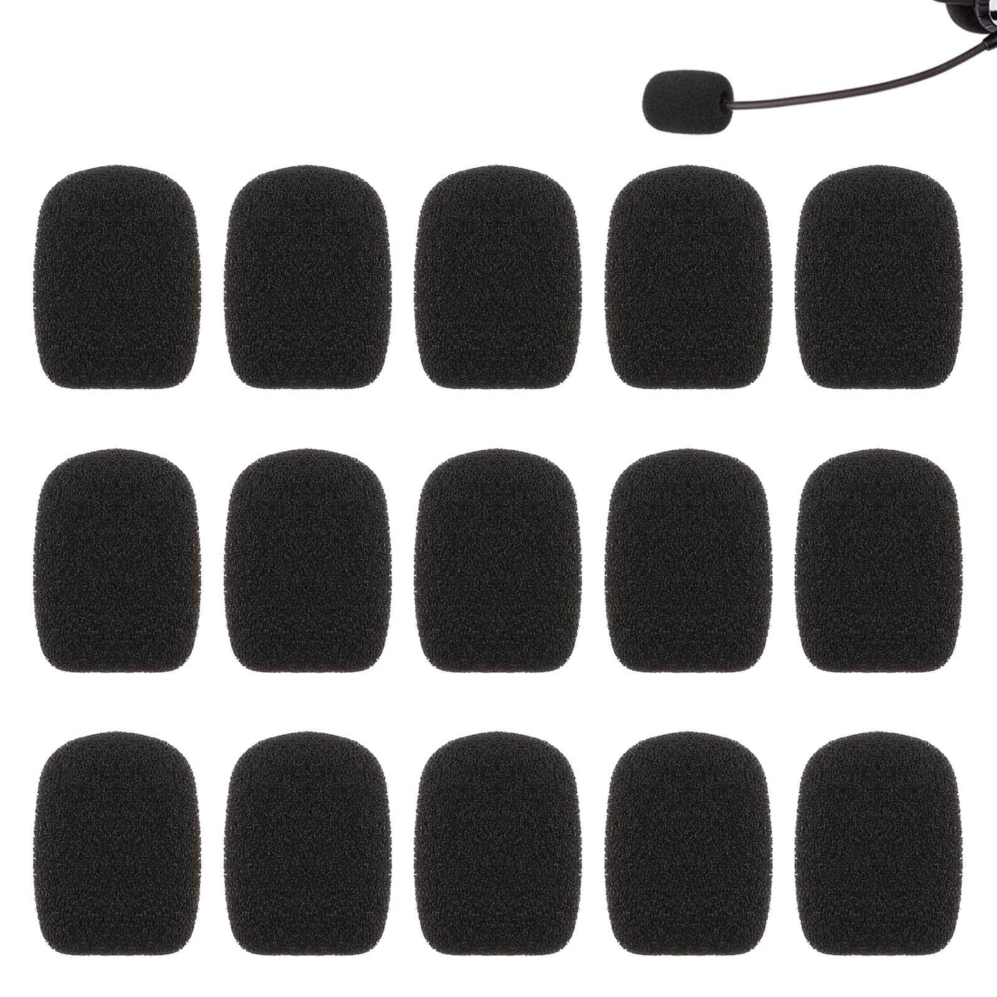 Giantree 15 Pcs Microphone Covers Foam, Noise Reduction Lapel Headset Microphone Replacement Windscreen Mini Microphone Headset Covers for Teaching, Stage Performance, Meetings