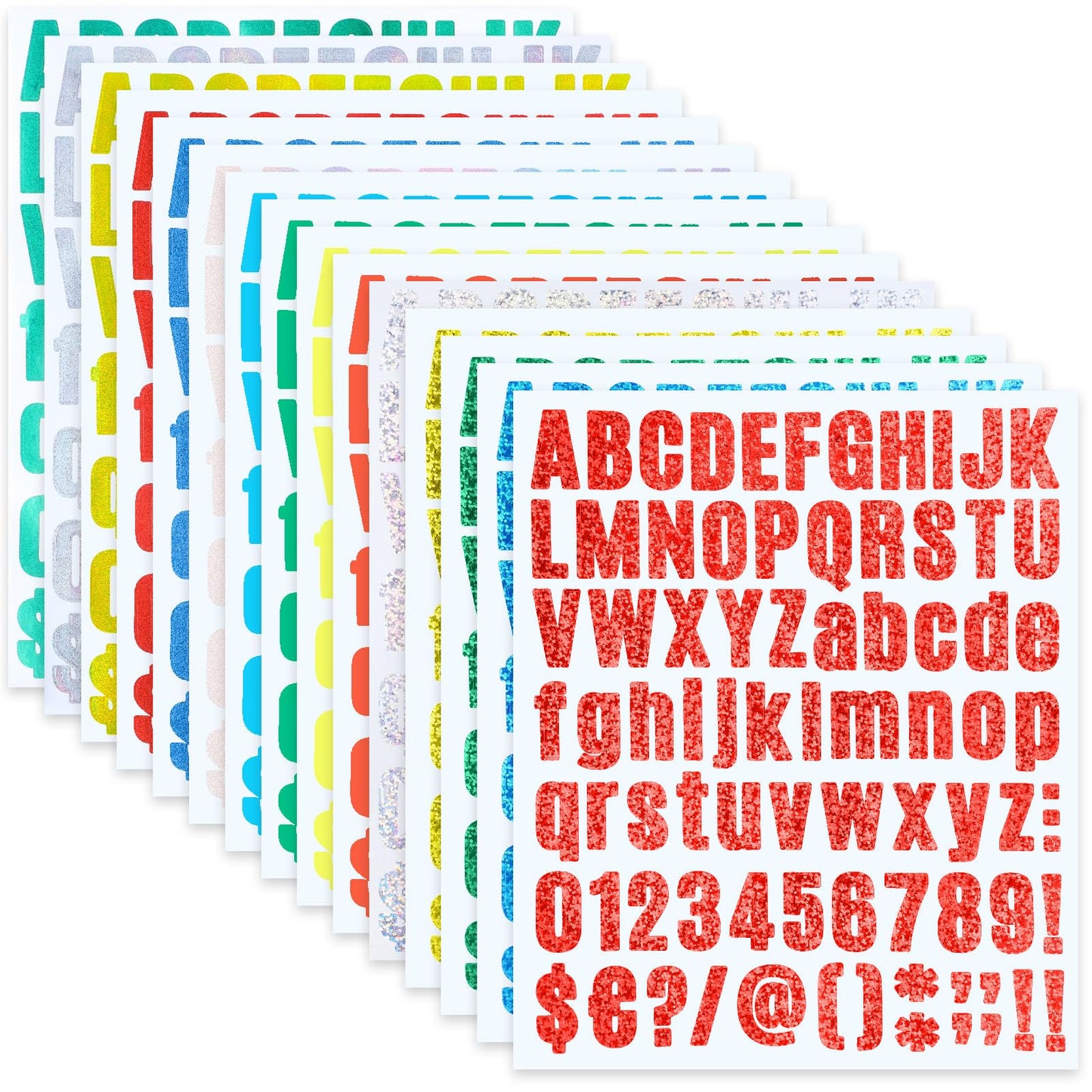 simarro 12 Sheets Letter Stickers, 1 Inch Vinyl Small Letter Stickers, 972 Pcs Self Adhesive Number and Alphabet Stickers, for DIY Crafts Art Making House Mailbox Window Door Sign Address (Style C)