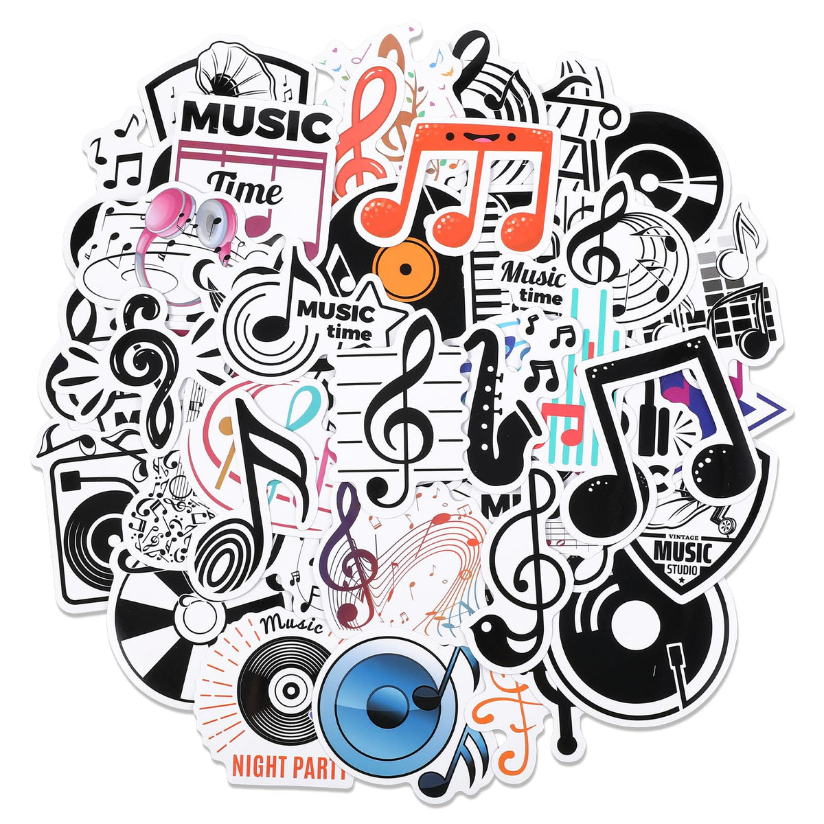 GEEHUA 100PCS Music Stickers, Self-Adhesive Musical Notes Stickers