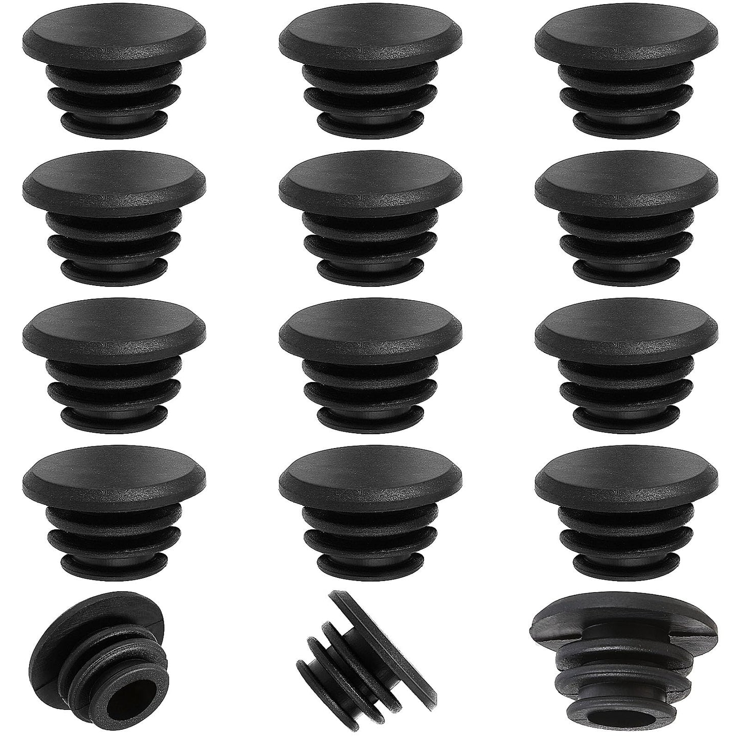 Giantree 15Pcs Handlebar Bar End Plugs, Plastic Bike Handlebar Bar End Caps, Black Bike Cable End Caps Handlebar End Caps Bike Handlebar Plugs for Road Mountain Bike Most Bicycle Grip