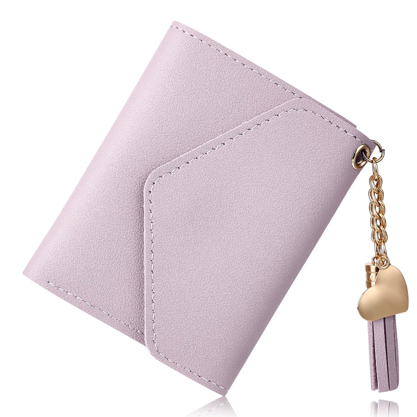 cobee Small Wallet for Women, Slim Leather Credit Card Case Holder Coin Zipper Purse ID Card Holder Clutch Wallets for Women (Purple)