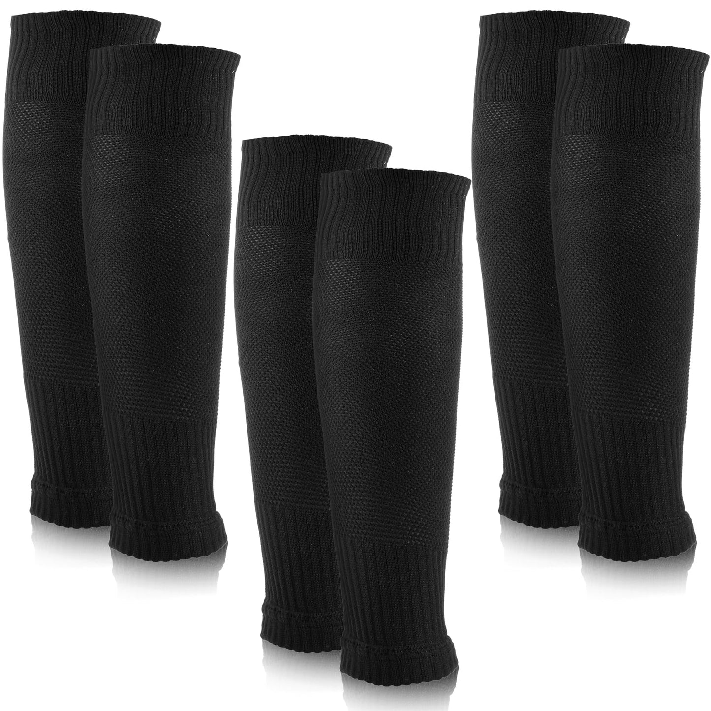DOPENSPI 3 Pairs Soccer Sleeve Socks, Pre-Cut Soccer Socks Leg Sleeves Football Shin Guards Elastic Compression Calf Sleeves for Men Women Sports Training