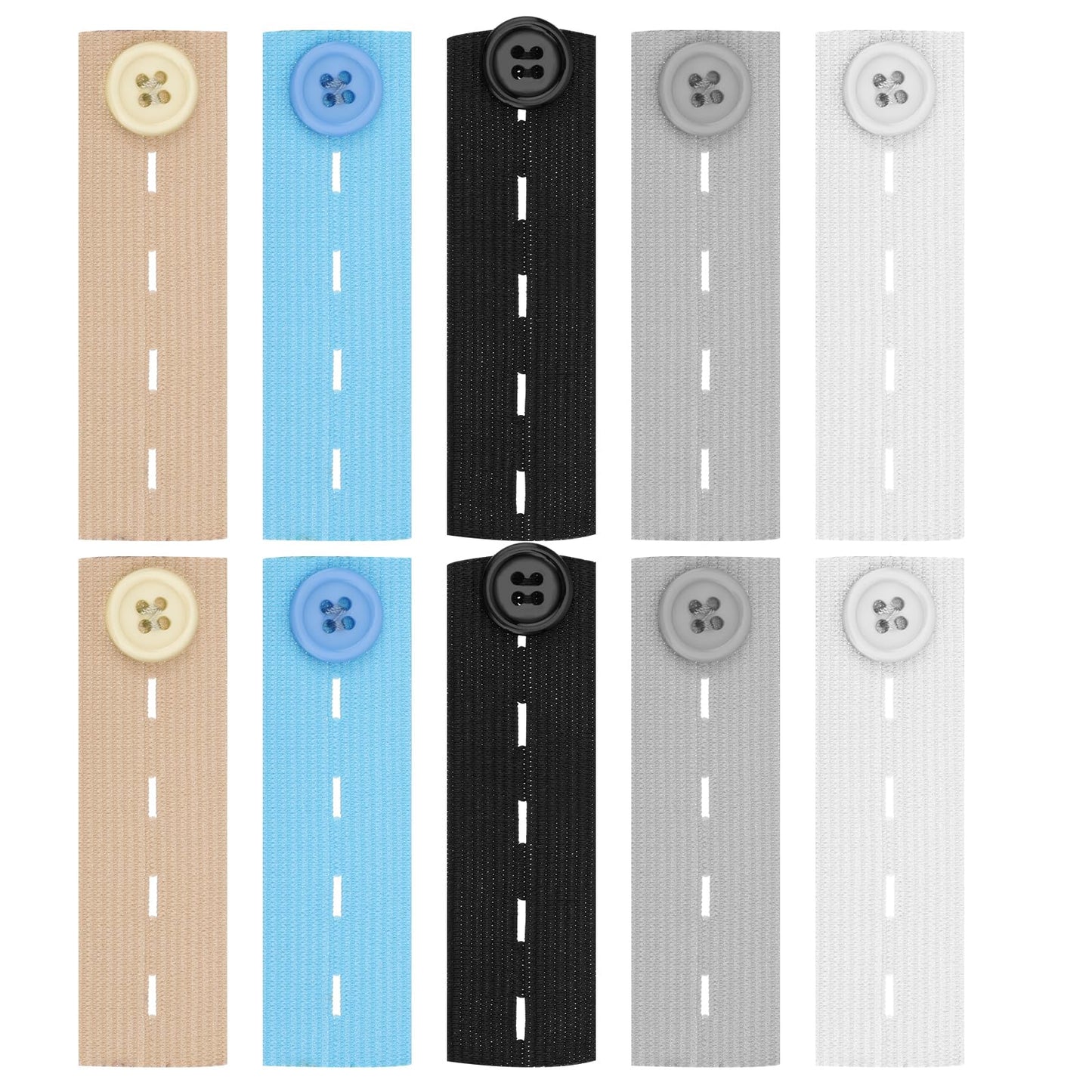 Giantree 10 Pcs Elastic Button Extender for Jeans, Adjustable Pants Button Extender Pregnancy Pants Extender Waist Extenders for Pants for Women Men Waistband Expanders