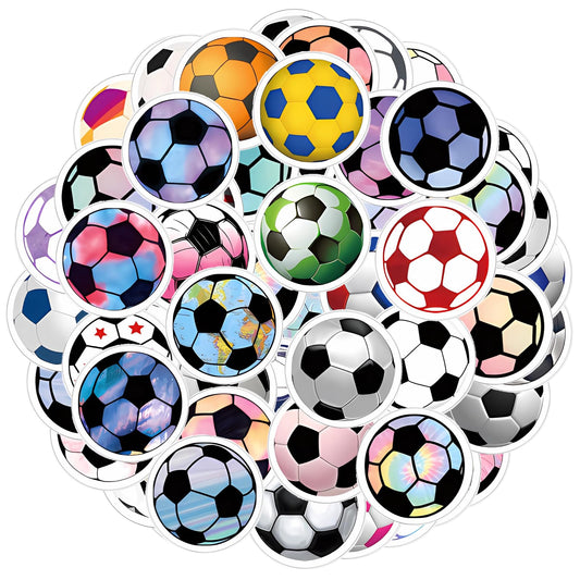 Giantree 60 Pcs Soccer Stickers, Waterproof Soccer Ball Stickers Soccer Accessories Water Bottles Laptop Car Luggage Mobile Phone Skateboard Decal Decor Perfect Soccer Gifts for Girls and Teenagers