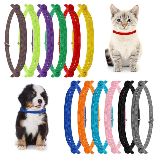 Molain Kitten Puppy ID Collars, 12 Pieces Assorted Colors Whelping Collars for Small Puppies, Adjustable Bands Cats Dogs, Identification Collars,Newborn Kittens, Multi-colored