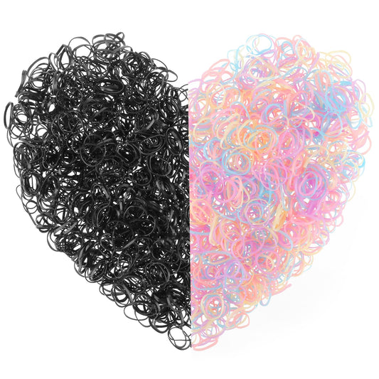 TIESOME 1600 Pcs Elastic Hair Rubber Bands, Reusable Mini Hair Bobbles Colorful Small Hair Scrunchies Soft Hair Elastics Ties Bands for Girls Women Hair Braids Small Dreadlocks