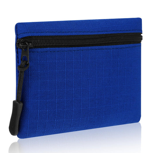 JIEYAO Small Canvas Coin Purse, Mini Change Pouches with Zipper, Portable Lipstick Storage Coin Pouch Mini Change Purse(Blue)