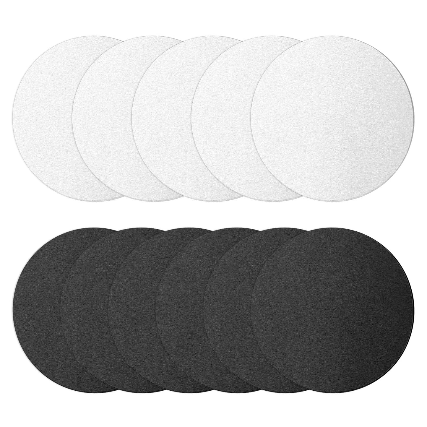 Amabro 10PCS Phone Metal Plates for Magnetic Car Phone Holders, Mobile Phone Metal Plate Replacement Strong Self-Adhesive Phone Metal Magnet Stickers for Magnetic Mount Cradle Black Silver