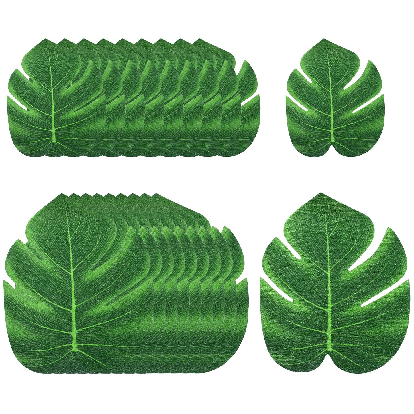 Molain Artificial Palm Leaves, 20Pcs Tropical Large Palm Leaves Decorative Monstera Faux Palm Fronds for Hawaiian, Jungle Party Decor & Home Accents, Wedding Decor