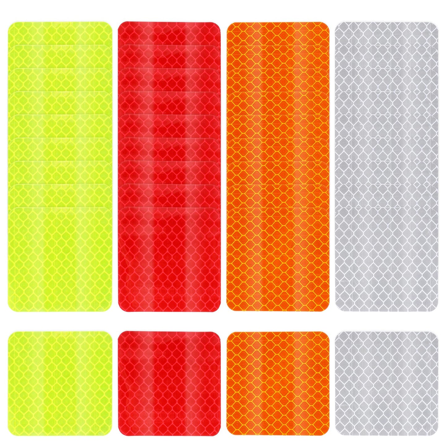 TIESOME 40pcs Reflective Stickers, High Visibility Mailbox Reflectors Reflective Tape Outdoor Waterproof Self-Adhesive Reflector Stickers Safety Warning Reflective Tape For Car Trailer Bike(Square)