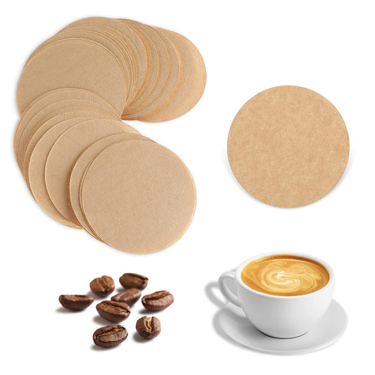 Jeffdad 400pcs Disposable Round Coffee Filter Paper, 2.5" Unbleached Natural Paper Coffee Filter, for Pour Over Coffee and Espresso-Style Coffee Maker(Wood Color)