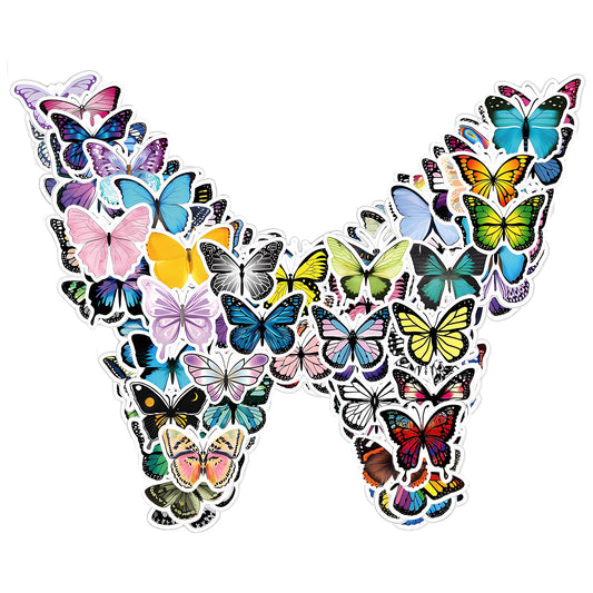 simarro 120Pcs Butterfly Sticker, Butterfly Waterproof PVC Cute Stickers for Scrapbook Window Water Bottle Envelope DIY Photo Laptops Phone Skateboard Decals