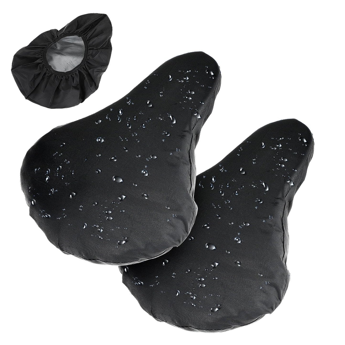 Amabro Outdoor Bike Seat Cover, 2PCS Waterproof Bicycle Cushion Covers Dustproof Bikes Wide Seats Cushions Rain Cover for Men Women Cycling Mountain Road Exercise Bicycles