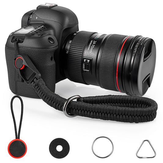Andibro Quick Release Camera Wrist Strap Nylon Camera Hand Strap with Quick Connector Camera Strap for DSLR Mirrorless Camera(Black)
