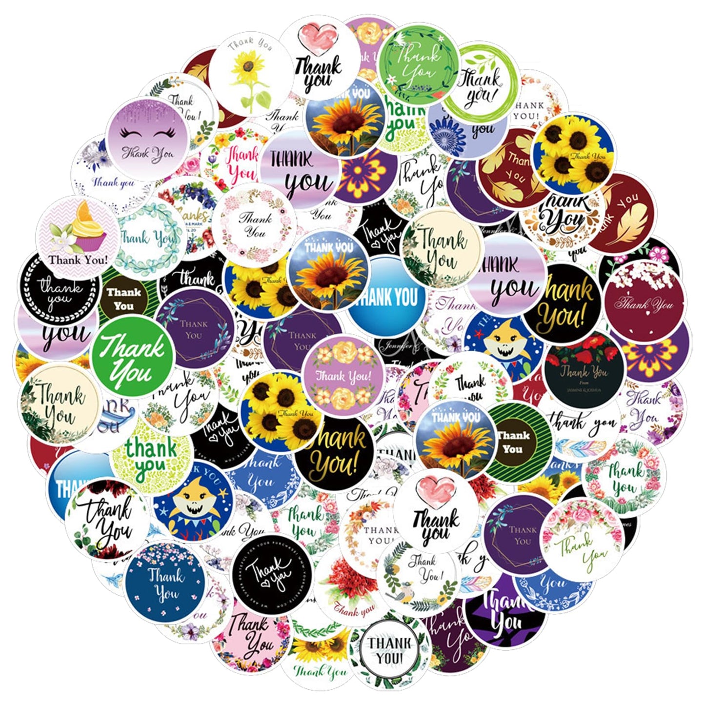 Amaxiu Thank You Stickers, 60 Pcs Thanks Decorations Sticker for Small Business Self-Adhesive Waterproof Thank You Labels for Party Favor Envelope Seals Sticker Gift Wrap