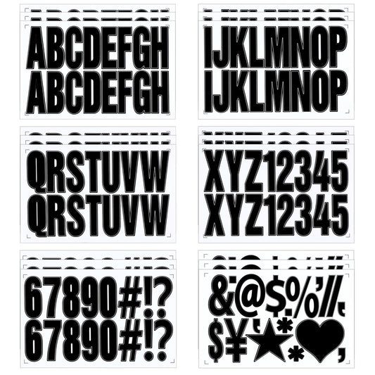 AOZUO 18 Sheets Letter Number Stickers, 2.3 Inch Self Adhesive Alphabet Stickers Black Waterproof Mailbox Number Decals for Bulletin Board Labels Sign Window Door Decor Scrapbooking DIY