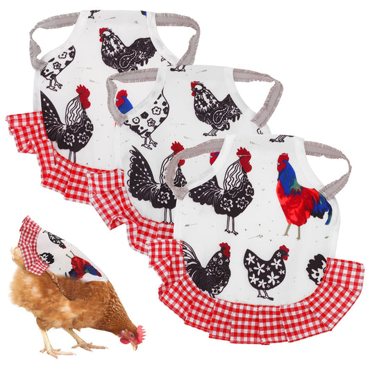 Molain Chicken Saddle, 3 Pieces Chicken Hen Apron Chicken Jacket Strap Hen Feather Fixer Back Wing Protector