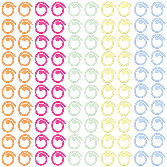 cobee 100 Pcs Metal Spiral Stitch Markers, Knitting Markers Rings Crochet Stitchs Marker, Colorful Marker Stitch Crochet for DIY Craft Project Knitting and Crocheting