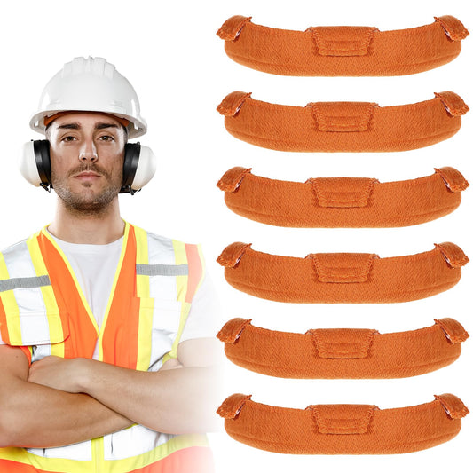 LIQWEI 6 Pcs Hard Hat Sweatband, Hard Hat Insert Replacement Reusable Hardhat Liners, Hards Hats Accessories for Chainsaw, Welding, Construction & Forestry Helmets