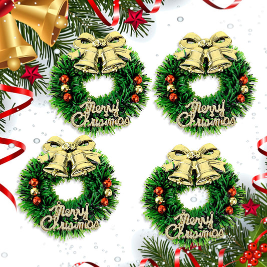 Amaxiu Dollhouse Mini Christmas Wreath, 4PCS 1:12 Miniature Christmas Wreath Hanging Wreath Christmas Decoration Christmas Decoration Dollhouse Accessories Mini Wreaths for Dollhouse Door Windows (B)