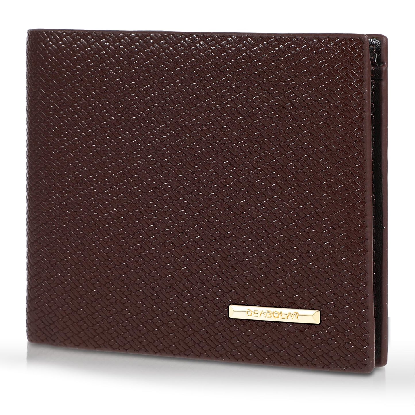 TIESOME Slim Men' Leather Bifold Wallet, Leather Embossed Texture Wallet Anti-Theft Brush Credit Card Holder ID Card Wallet Front Pocket Wallet Minimalist Men Wallet for Men Gifts(Brown)