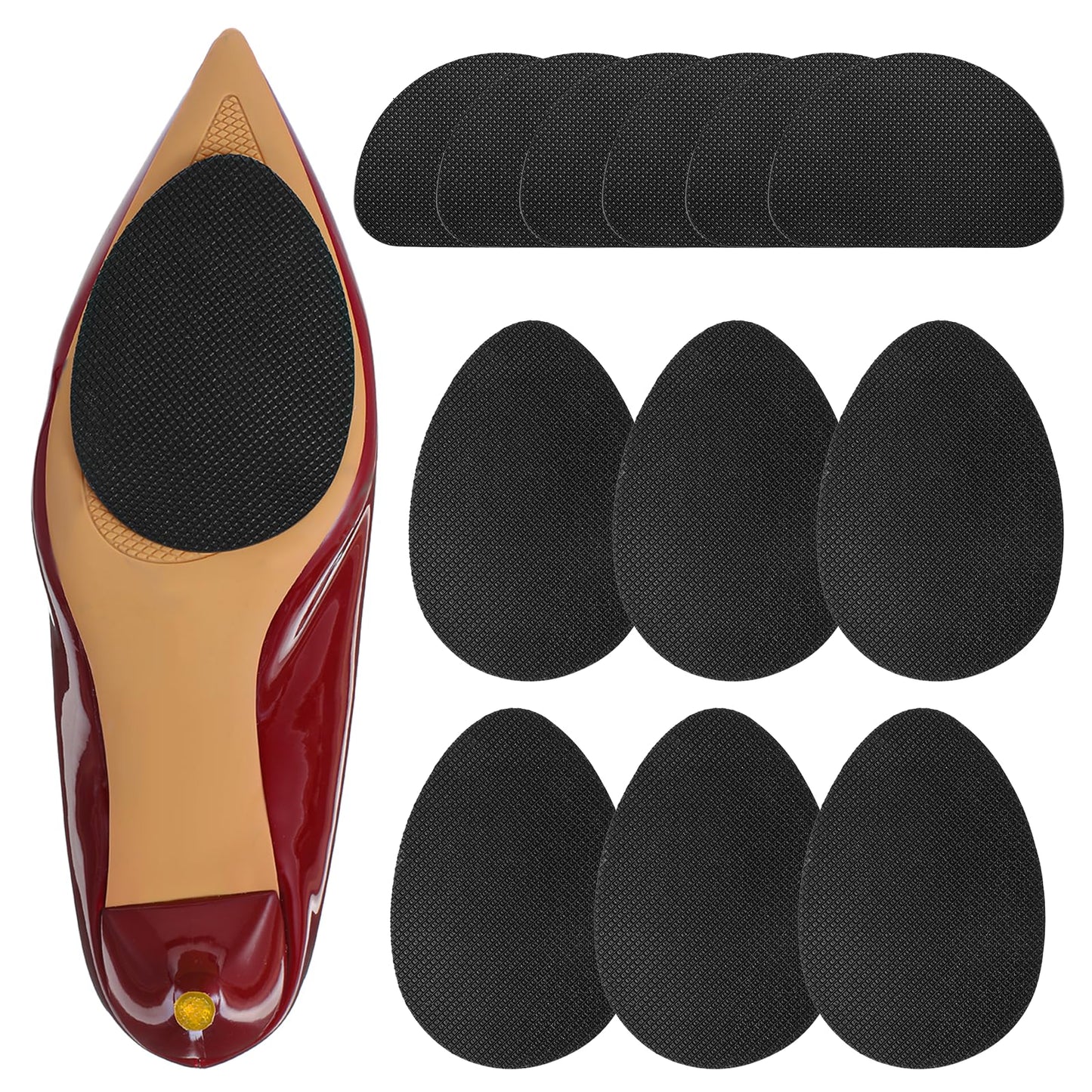 TIESOME 12 PCS Non-Slip Shoe Pads, Self-Adhesive Sole Protectors Noise Reduction Shoes Cushion for Women Men Anti-Skid Shoe Grips Stickers for High Heels Flats
