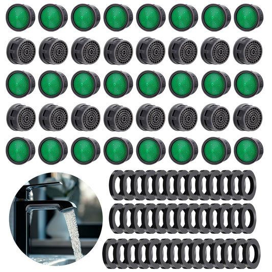 AOZUO 40 Pack Faucet Filter with 40 Sealing gaskets, Faucet Aerator, Kitchen Tap Filter tap Water Filter Plug Faucet Replacement Parts Accessories for Bathroom Kitchen, 2.1 * 1.8 * 1.1cm