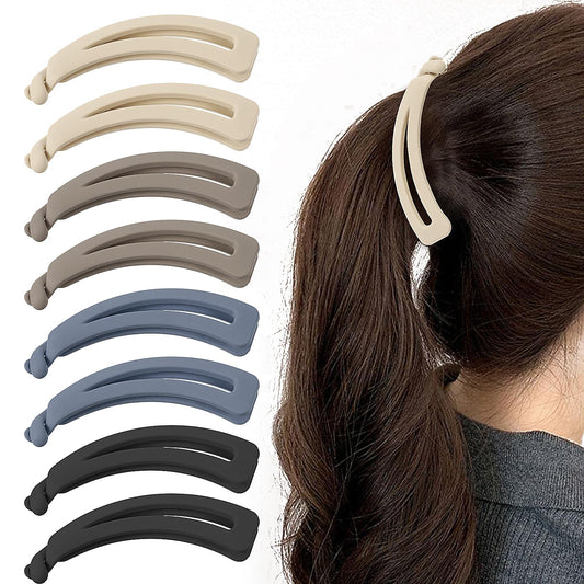 AOZUO 8 Pcs Large Banana Clips Banana Clips 12.5cm Hair Clips for Women Colorful Thick Hair Thin Non-Slip Clips for Girls