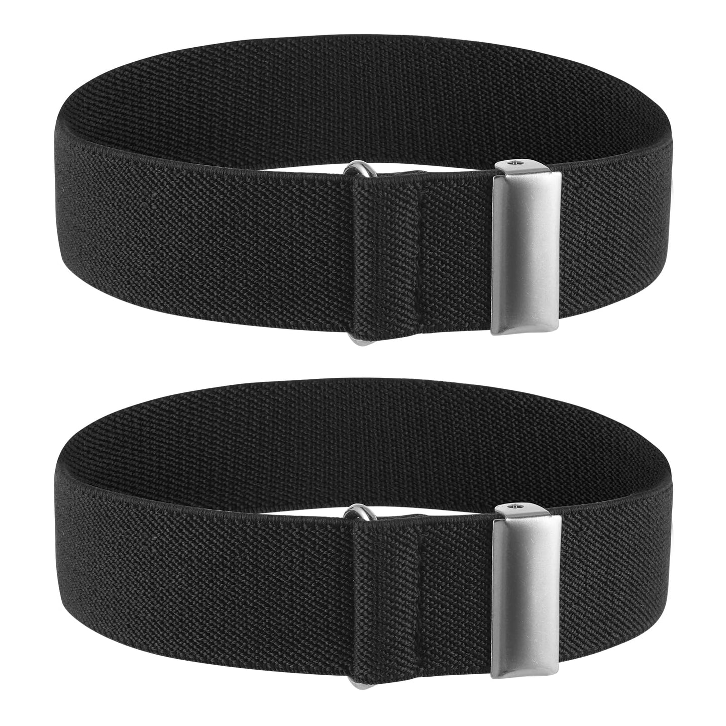Molain 1 Pair Unisex Anti-Slip Shirt Sleeve Holders, Elastic Adjustable Armband with Non-slip Closure Clips Black Shirt Long Sleeve Holders Armband Sleeve Garters Armbands for Band Stretch Garters1 W