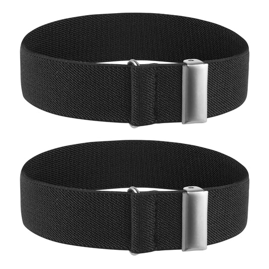 Molain 1 Pair Unisex Anti-Slip Shirt Sleeve Holders, Elastic Adjustable Armband with Non-slip Closure Clips Black Shirt Long Sleeve Holders Armband Sleeve Garters Armbands for Band Stretch Garters1 W