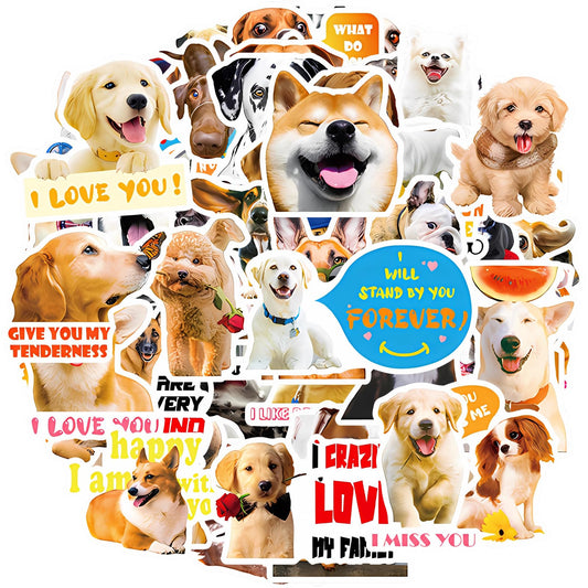 Amaxiu Funny Dog Stickers for Kids, 100Pcs Cute Dog Decals Waterproof Vinyl Animals Stickers Puppy Pet Aesthetic Decals for Dog Lovers Water Bottle Scrapbook Phone Laptop Art