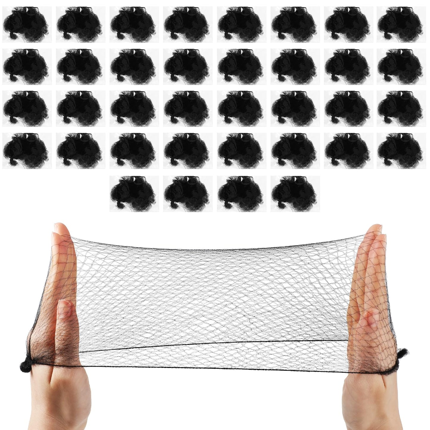 Amabro 36 PCS Hair Nets, Invisible Hair Net Bun Invisible Elastic Edge Mesh, Hair Bun Making Hair Covers For Sleeping In Applicable Women Ballet Gymnastics Dancer Catering Hair Net(Black)