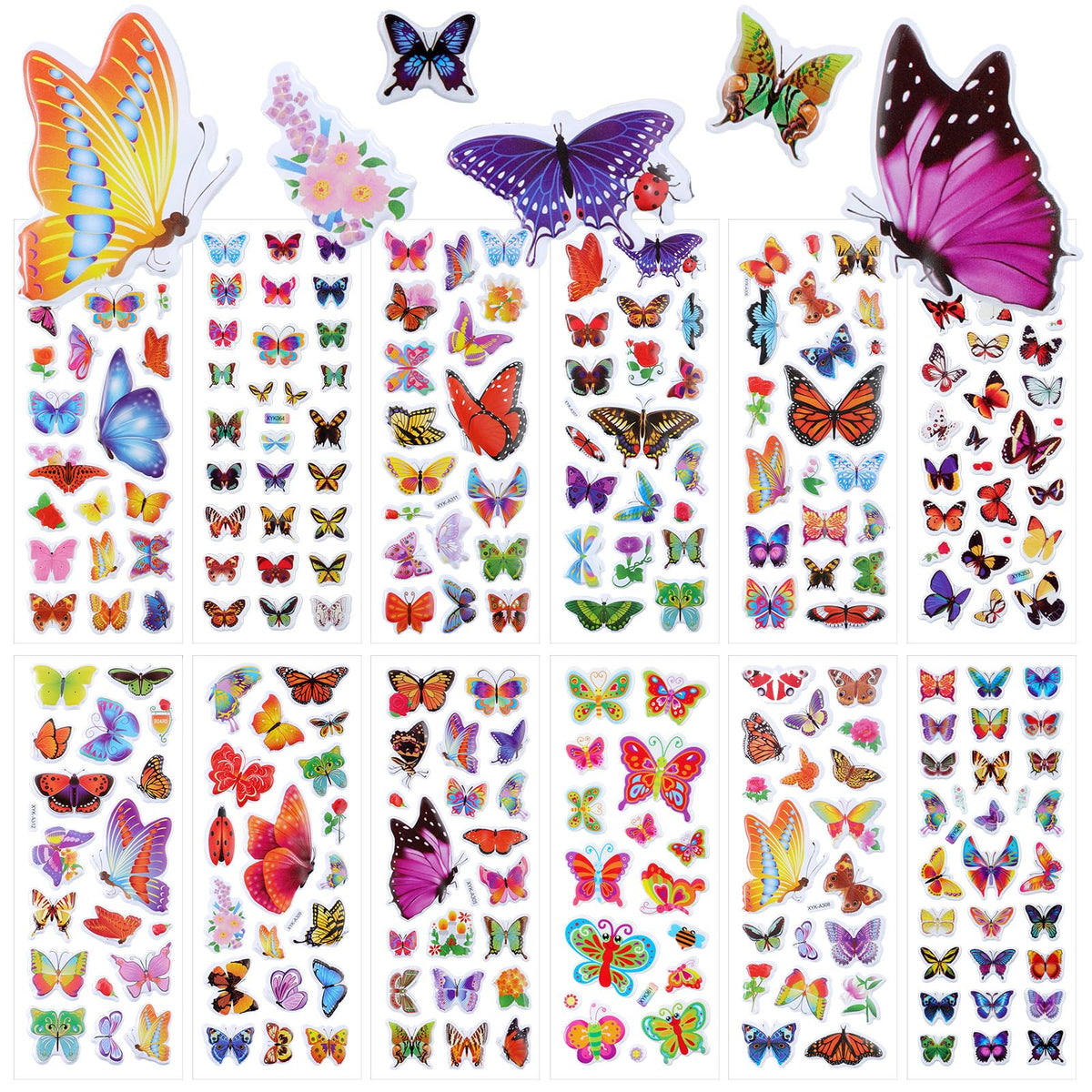 HJZHII 12 Sheets 3D Butterfly Stickers