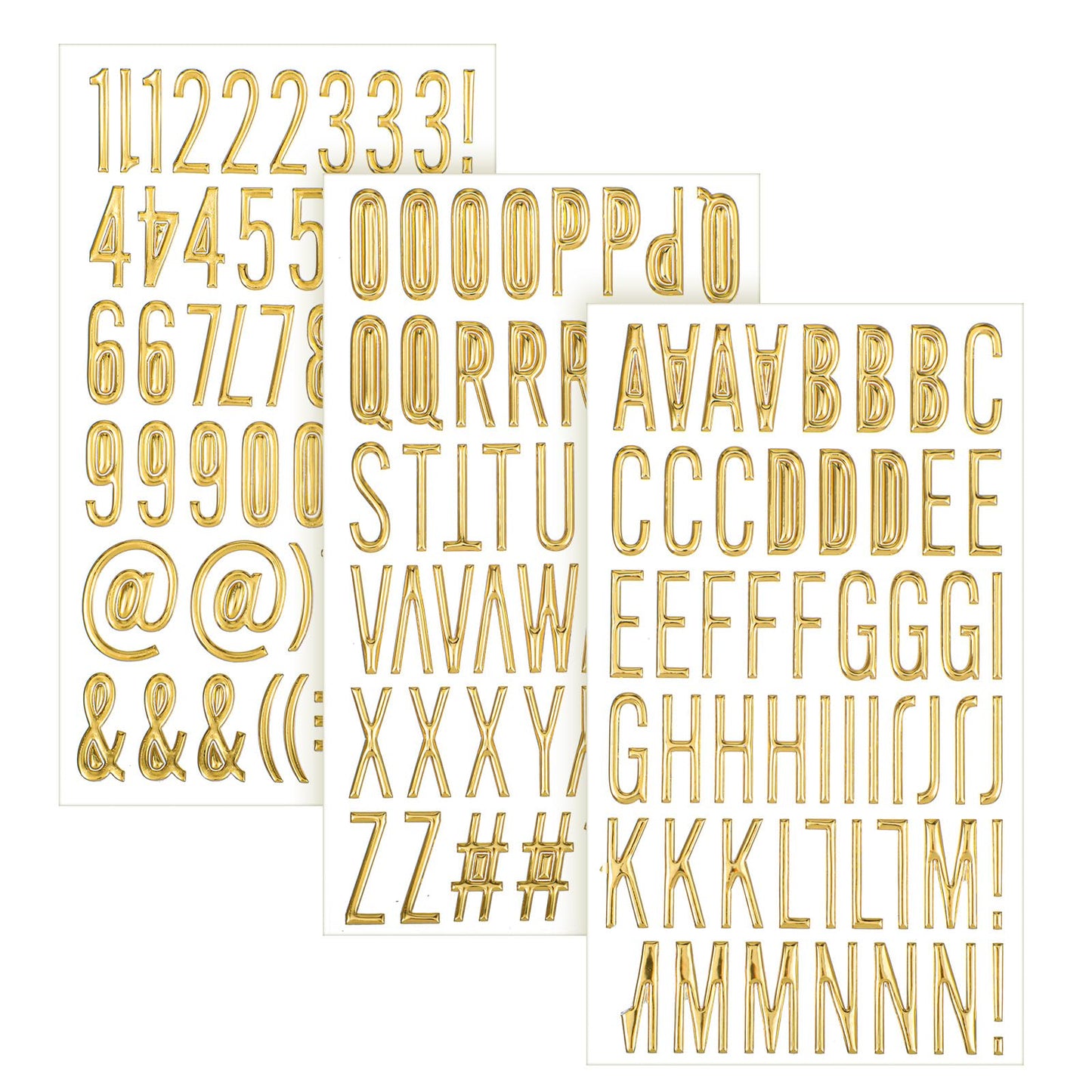 XLIUAX 169Pcs Gold Letter Stickers, 3D Self-Adhesive Hot Stamping Process Letters Stickers A-Z Words 0-9 Decorative Sticker for DIY Art Craft Graduation Cap Decorations Scrapbooking Mailbox