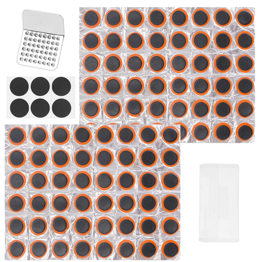 AOZUO 102 Pcs Bicycle Repair Kit Bicycle Inner Tube Repair Kit Round Rubber Patches Non Adhesive Bicycle Tire Repair