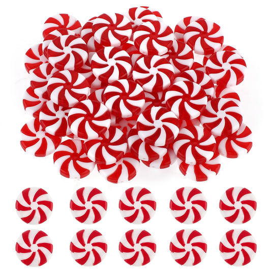 Molain 50pcs Christmas Tree Candy Ornaments, Fake Candy Christmas Tree Ornaments Mint Candy Christmas Ornaments Christmas Home Party Decorations