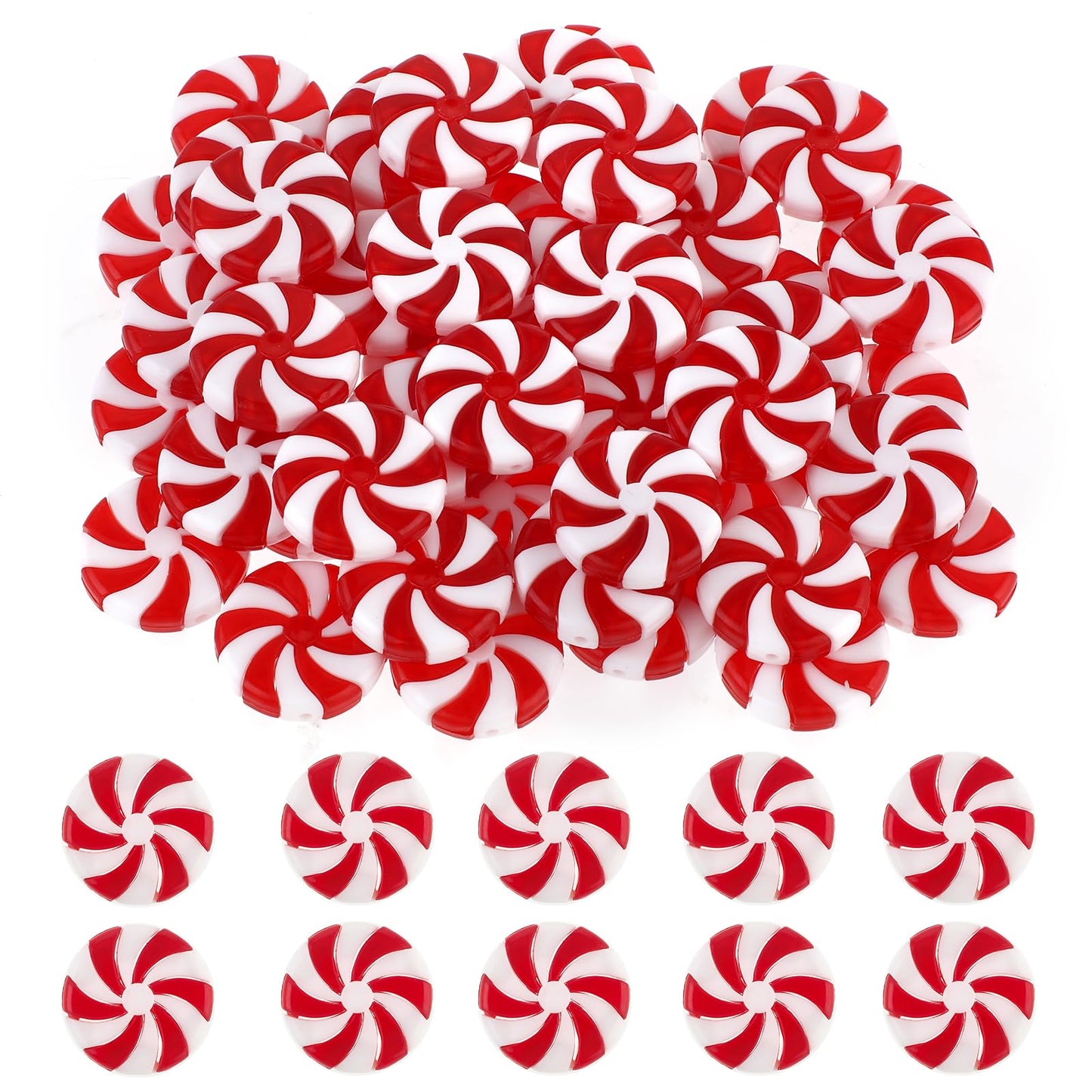Molain 50pcs Christmas Tree Candy Ornaments, Fake Candy Christmas Tree Ornaments Mint Candy Christmas Ornaments Christmas Home Party Decorations