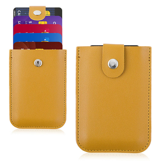 Bewudy Pull-Out Type Credit Card Holder Wallet, Stacked Leather RFID Blocking Credit Card Holder Card Cases, Multiple Card Slots Credit Card Organizer for Women Men (Yellow)