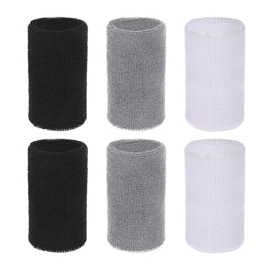 cobee 3 Pairs Wrist Sweat Bands, Breathable Sports Wrist Bands, Cotton Wrist Bands for Working Out, Gymnastics, Basketball, Tennis, and Football