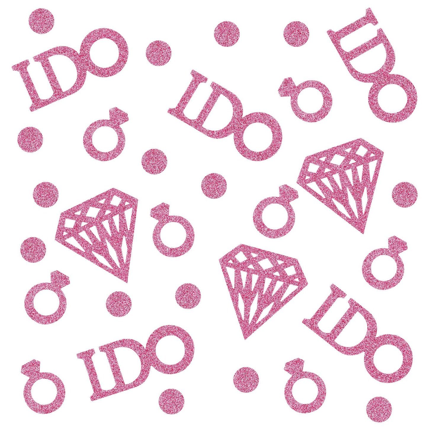 cobee Rose Gold Confetti Glitter, I Do Diamond Ring Confetti Rose Gold Circle Dots Weeding Confetti Decoration Shiny Confetti Diamond Rose Gold Confetti for Valentine's Day Wedding Birthday(50g)