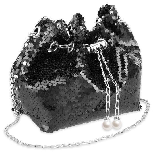 Bewudy Rhinestone Bag for Women Clutch Purse, Rhinestone Crossbody Bag For Women, Crystals Sequin Diamond Evening Bag for Wedding Party Disco(Black)