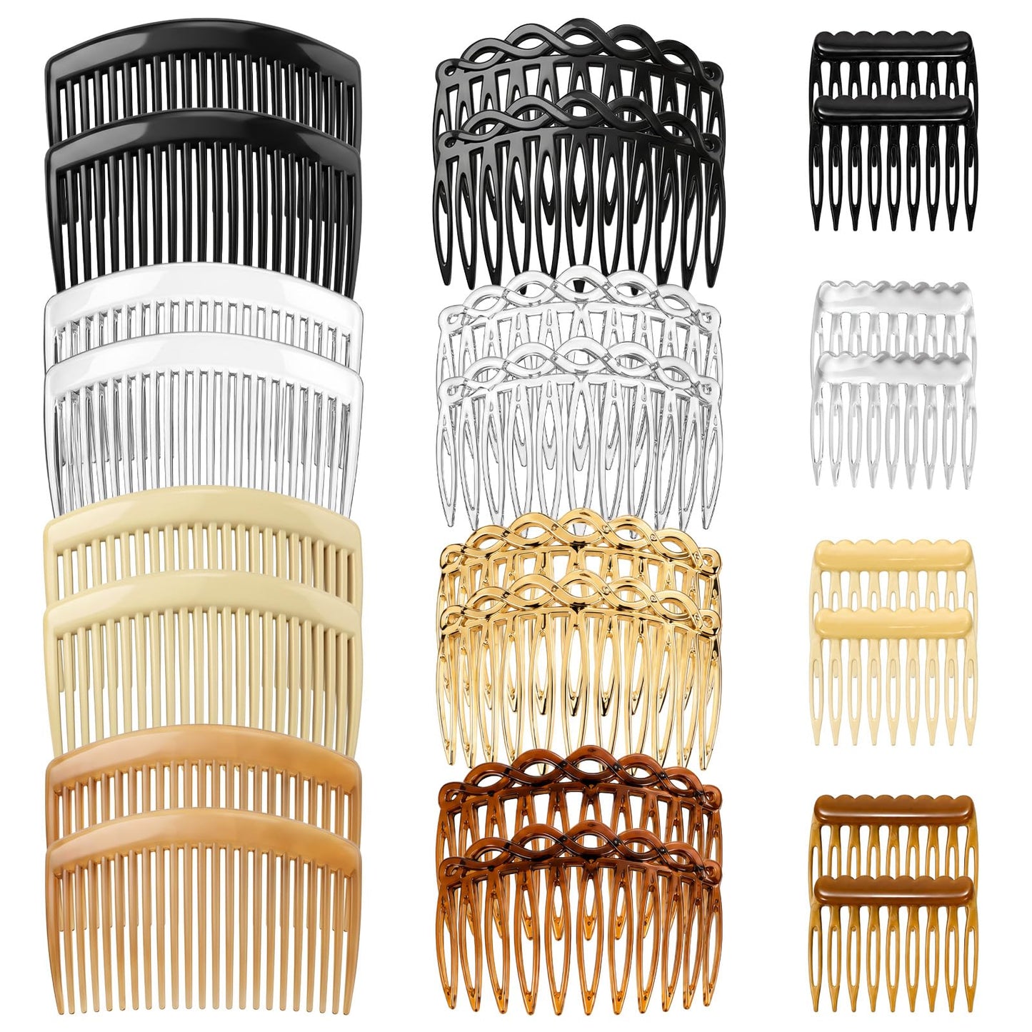 Amabro 24pcs French Side Combs Hair Clips Wedding All Hair Types