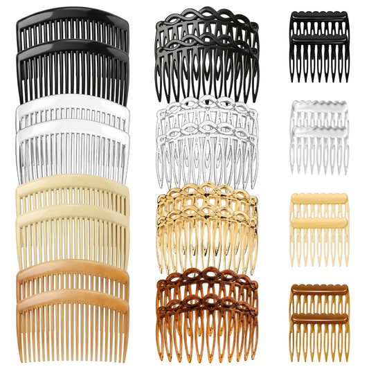 Amabro 24pcs French Side Combs Hair Clips Wedding All Hair Types