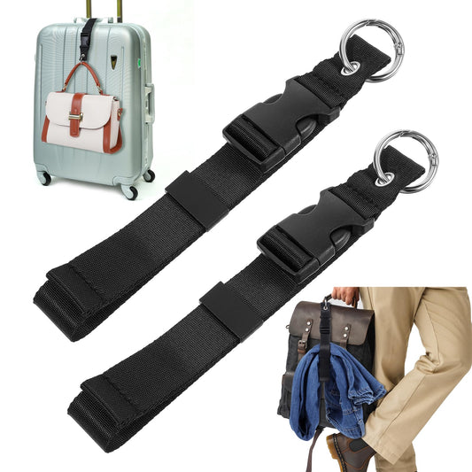 AOZUO 2 Piece Suitcase Strap Set, Adjustable Luggage Strap, Durable Luggage Strap, Straps for Hand Luggage, Suitcase Straps, Luggage Hooks for Attaching Your Luggage, Jacket, Travel Attachment