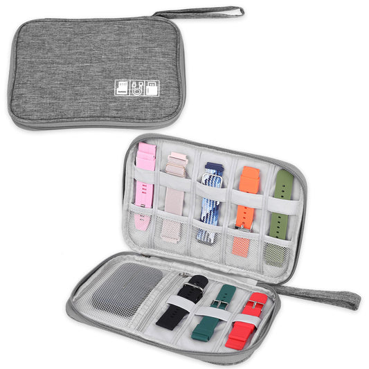 simarro Watch Strap Storage Case, Travel Organiser Bag for Watch Bands Waterproof Smart Watch Band Organiser Case Watch Band Holder Compatible with All Watch Bands & Accessories (Grey)