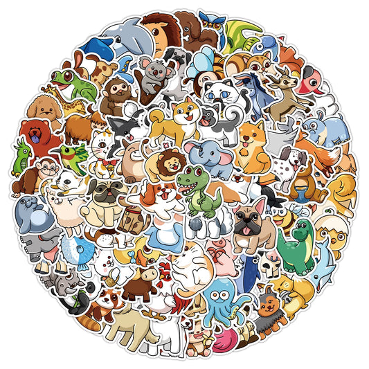 cobee 200PCS Cute Animal Stickers, Water Bottle Sticker Vinyl Waterproof Stickers for Laptop Decorative Cartoon Animal Decals DIY Decorations for Skateboard Computer Phone Guitar