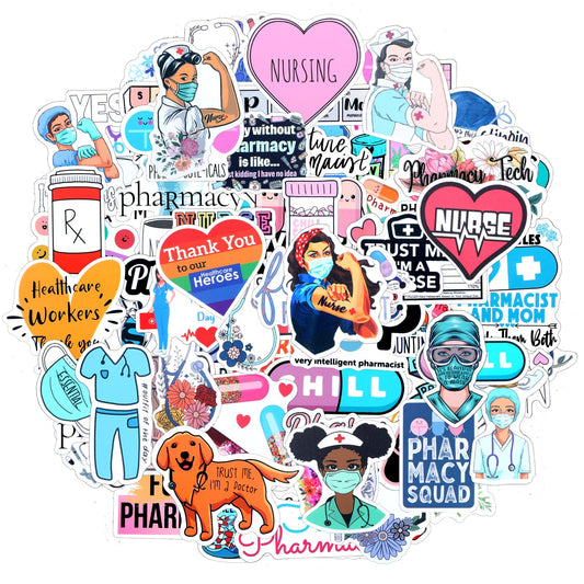 Andibro 100Pcs Nursing Stickers, Funny Medical Stickers Nursing Student Stickers Nursing Appreciation Planner Gifts Healthcare Worker Therapy Nursing Accessories for Water Bottles Medical Decals