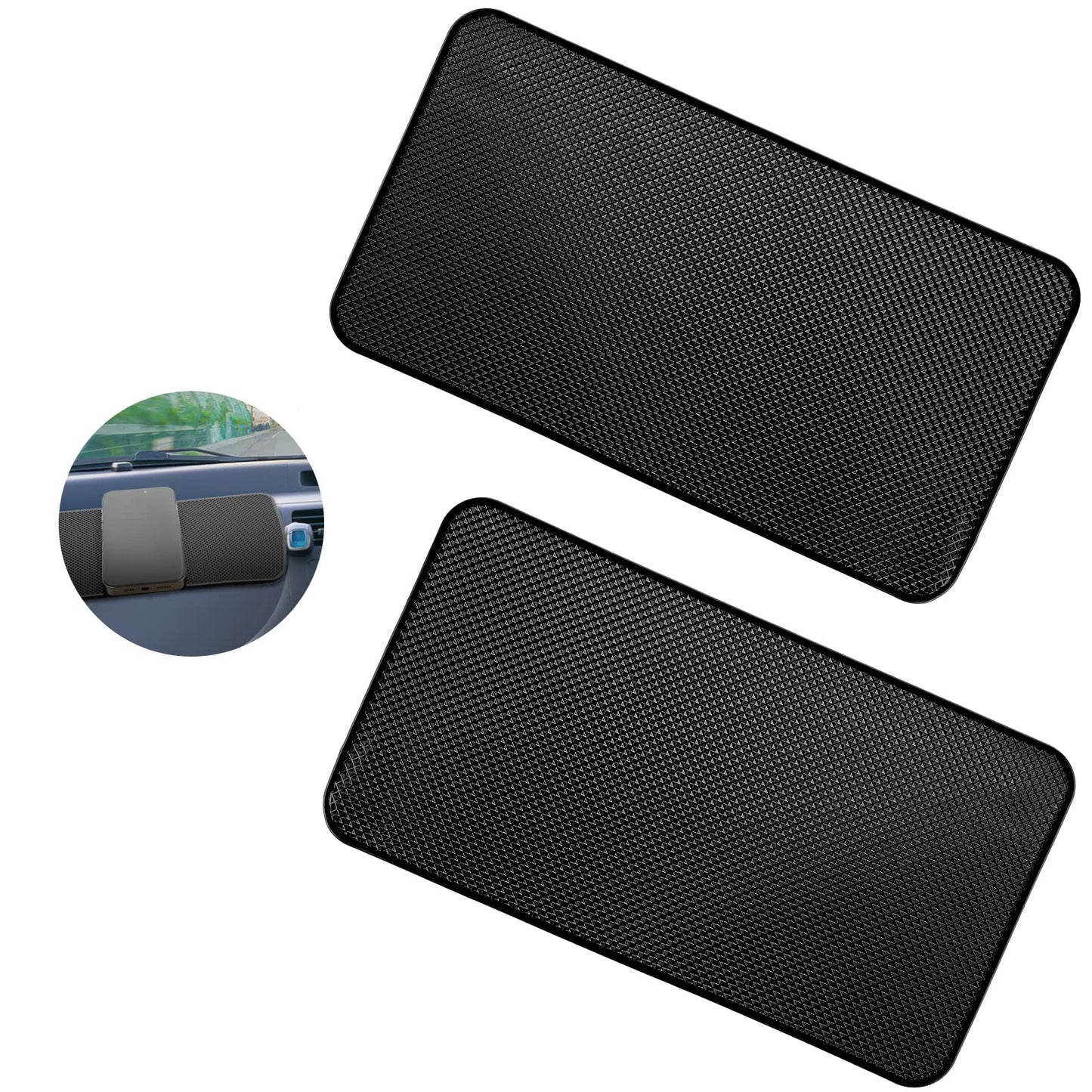 cobee Car Dashboard Non Slip Mats, 2PCS Extra Large Size Self Adhesive Car Dashboard Pad Anti Slip Pad for Car Dashboard Universal Anti Slip Car Dash Sticky Mat 10.6" x 5.9"(Mesh Texture)